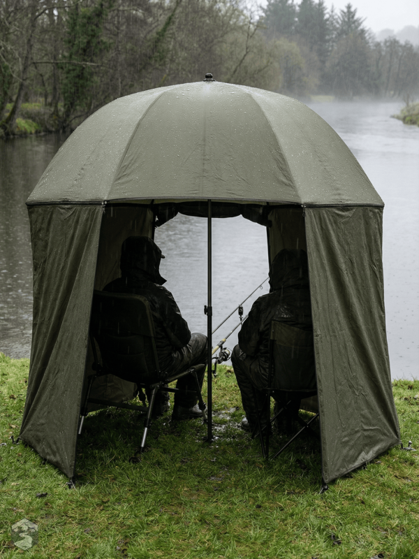 Tente de pêche avec parapluie intégré pour la protection