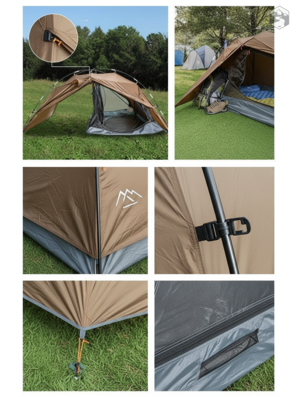 Tente de camping deux places, idéale pour les voyages