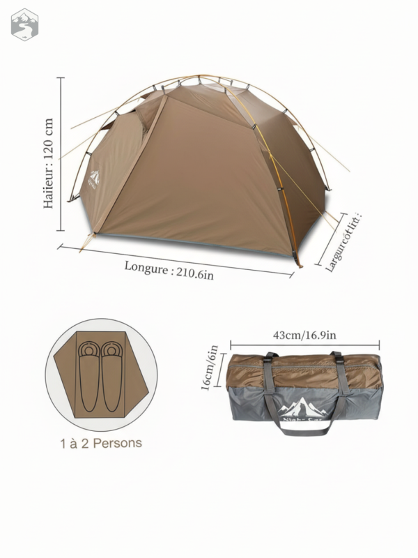 Modèle léger de tente pour randonnée et camping
