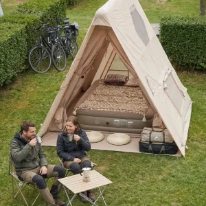 Tente gonflable pour deux personnes avec design compact