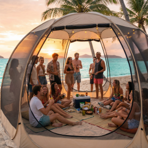 Tente de plage compacte, protection rapide contre le soleil