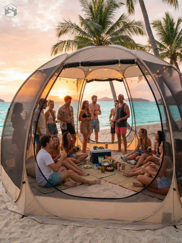 Tente de plage compacte, protection rapide contre le soleil
