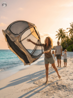Tente de plage, design pratique pour un montage rapide