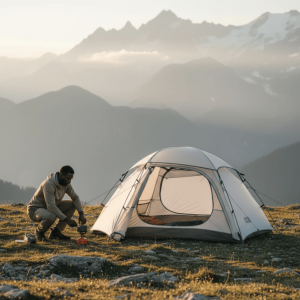 Tente légère 1 place adaptée au bivouac en plein air