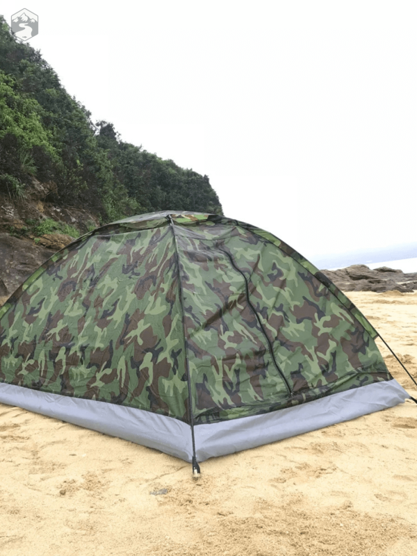 Tente compacte 2 personnes avec motif camouflage adapté
