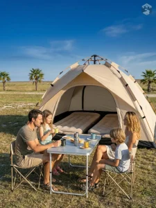 Tente automatique pour 4 personnes en camping