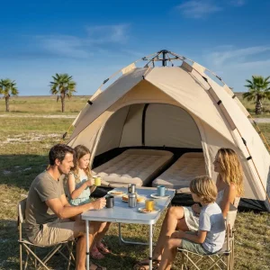Tente automatique pour 4 personnes en camping