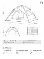 Tente avec système d'ouverture automatique pour le camping