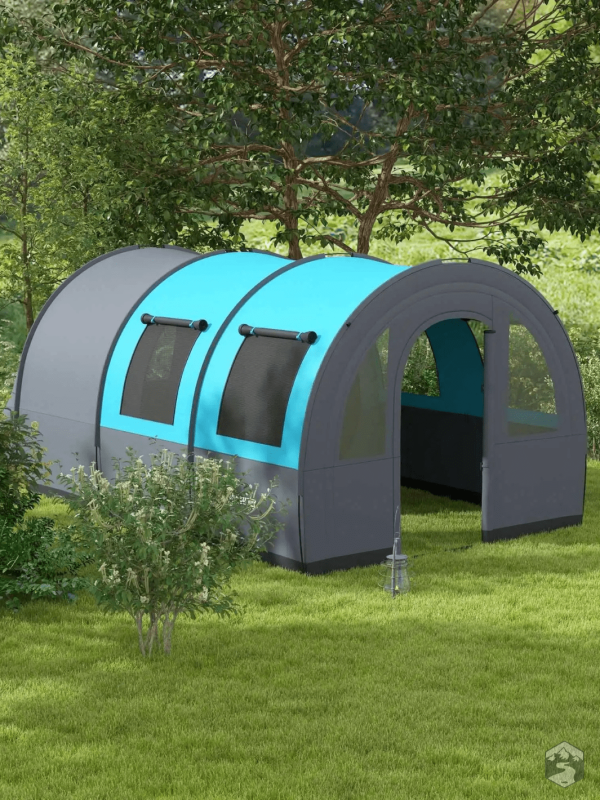 Camping en famille avec cette tente 6 places robuste