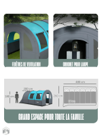 Tente familiale 6 places, parfaite pour le camping en groupe