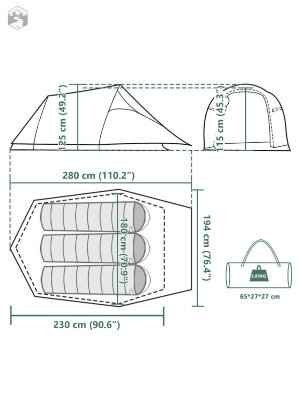 Tente 3 places pour camping estival