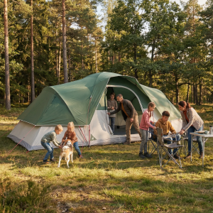 Tente camping confortable pour vacances en famille