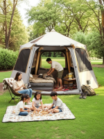 Tente gonflable spacieuse pour 4 campeurs