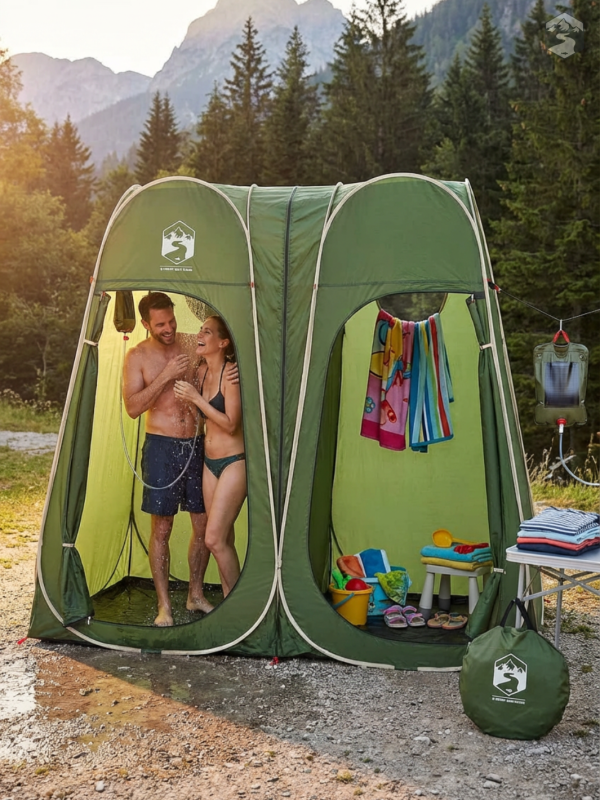 Tente de douche pop up pour une utilisation facile en extérieur
