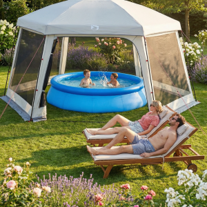 Tente de piscine facile à installer