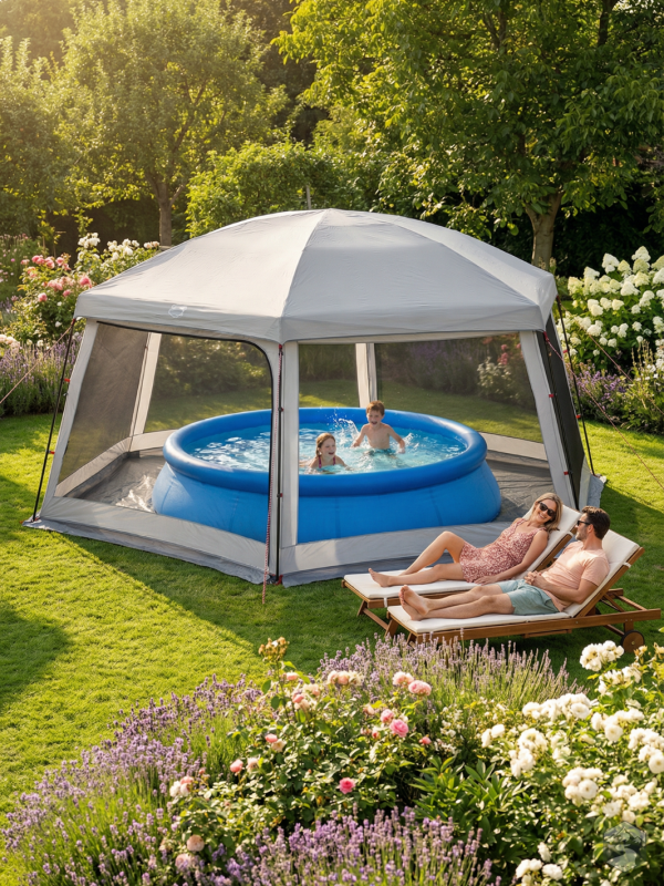 Tente de protection pour piscine hors sol