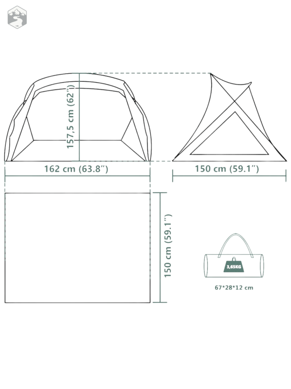 Tente de plage robuste pour adultes, modèle extra-large