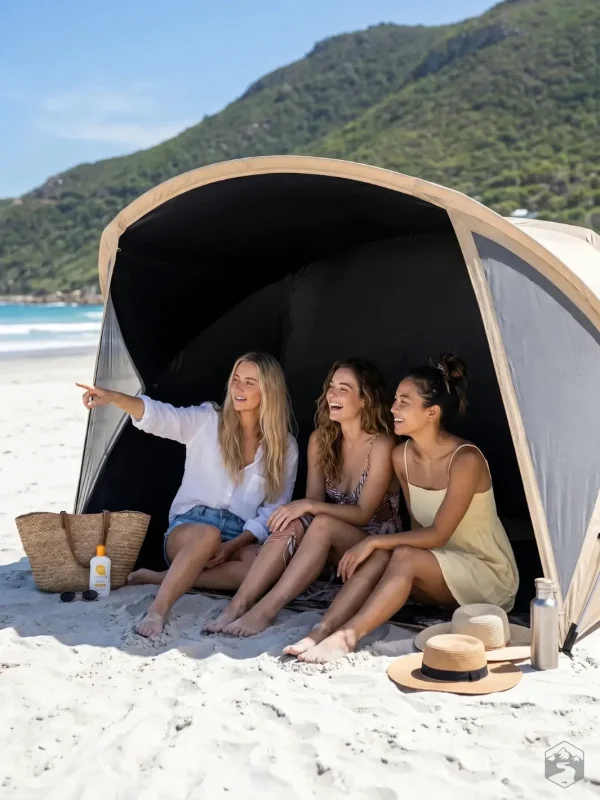 Tente de plage pour échapper au soleil
