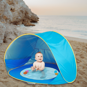 Tente de plage pour bébés avec espace piscine