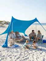 Tente spacieuse adaptée pour les familles à la plage