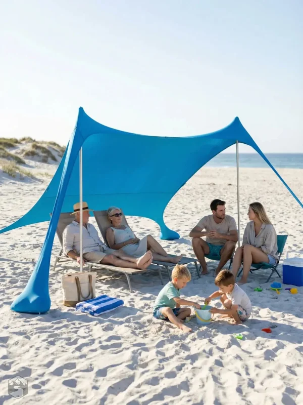 Tente spacieuse adaptée pour les familles à la plage