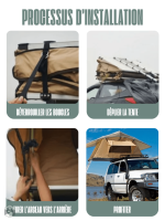Tente de toit robuste, adaptée aux familles en camping