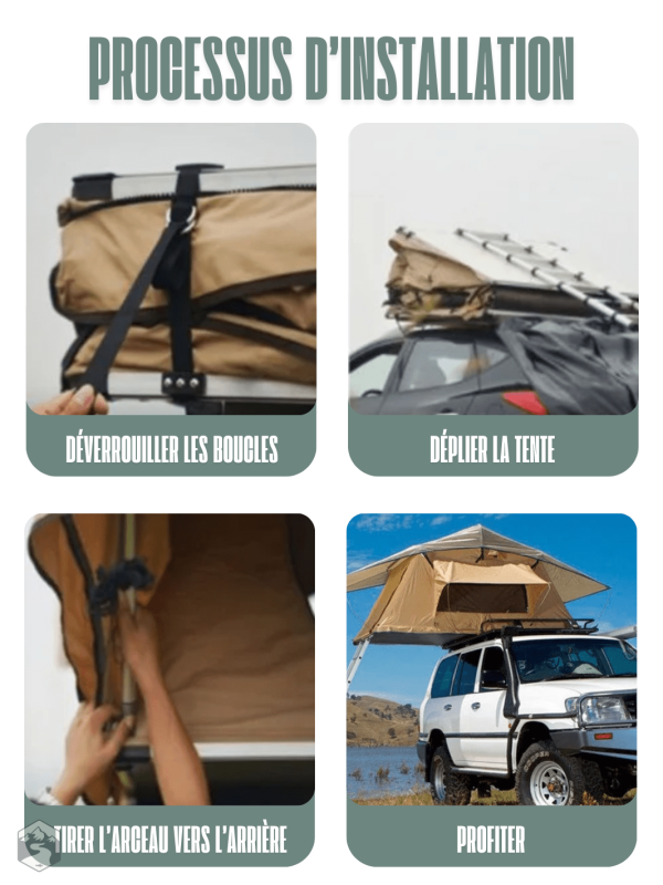 Tente de toit robuste, adaptée aux familles en camping
