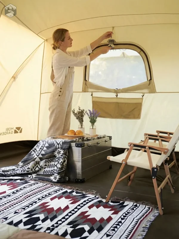 Tente 4 places en tissu naturel