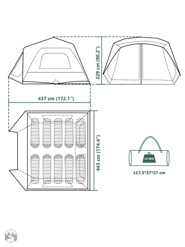 Tente avec vestibule pour plus de confort