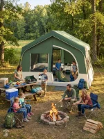 Tente familiale de luxe avec un grand espace intérieur