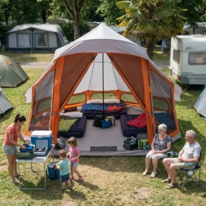 Tente tipi spacieuse pour camping en famille