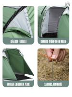 Tente de camping pour 3, parfaite pour les sorties estivales