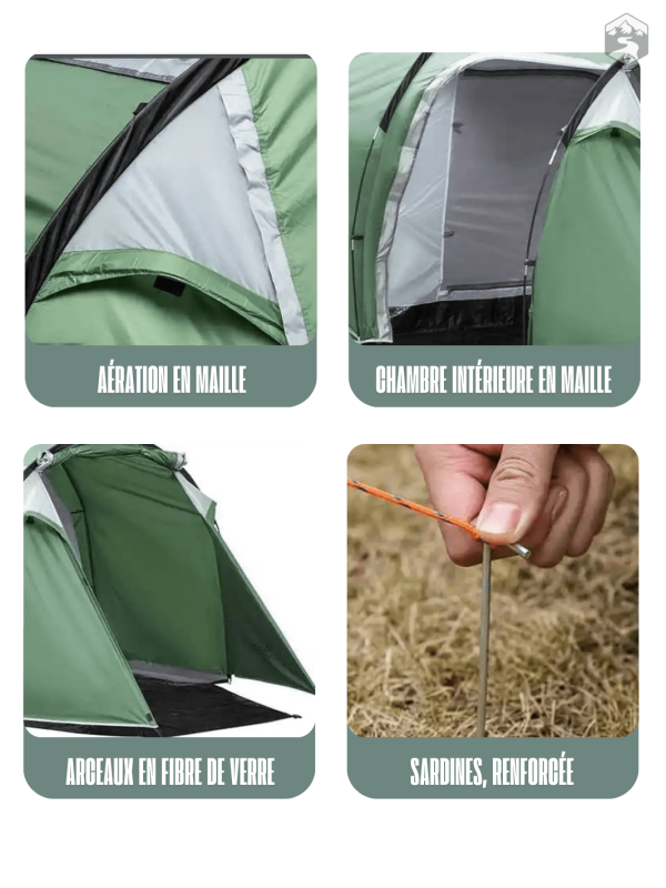 Tente de camping pour 3, parfaite pour les sorties estivales