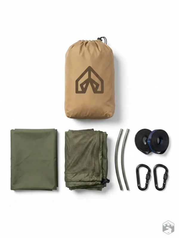 Hamac en toile avec moustiquaire pour camping en nature