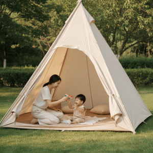 Tente de camping pour deux personnes en forme indienne