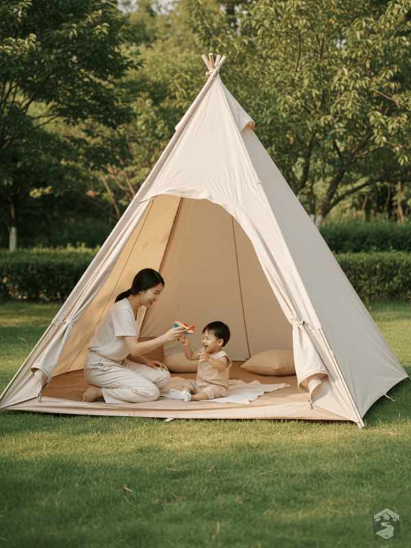 Tente de camping pour deux personnes en forme indienne