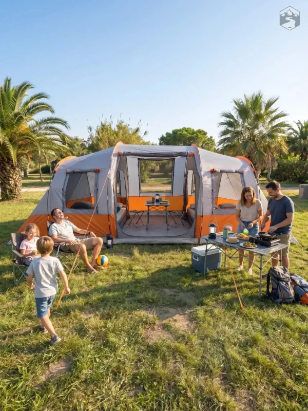 Tente familiale de 6 places, conçue pour le confort extérieur