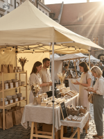 Tente polyvalente pour événements, adaptée aux marchés et festivals