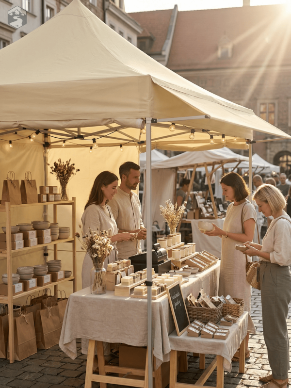 Tente polyvalente pour événements, adaptée aux marchés et festivals