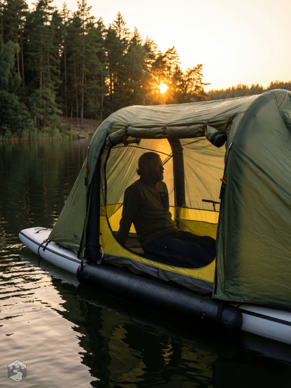 Tente de protection pour sorties en paddle sur l'eau