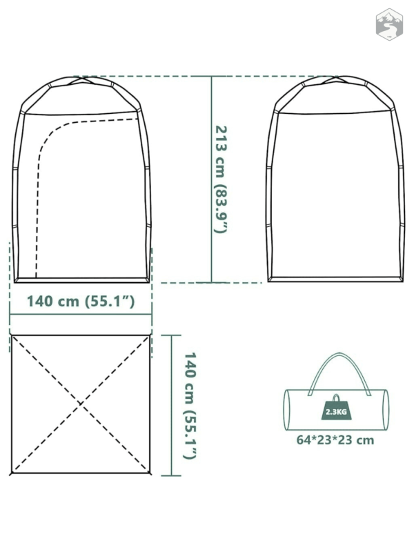 Tente imperméable pour toilettes, confort en milieu naturel