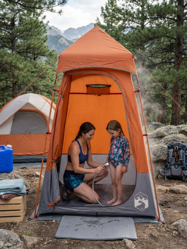 Tente de douche pratique pour voyages et camping
