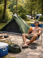 Abri pyramidal compact pour une expérience en plein air