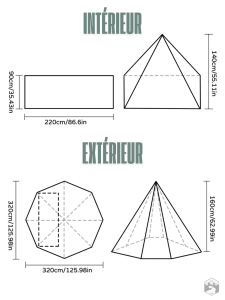 Tente 1 place en forme de tipi pour aventure