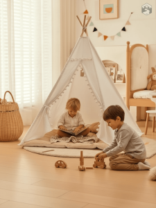 Tente tipi pour espace de jeu confortable