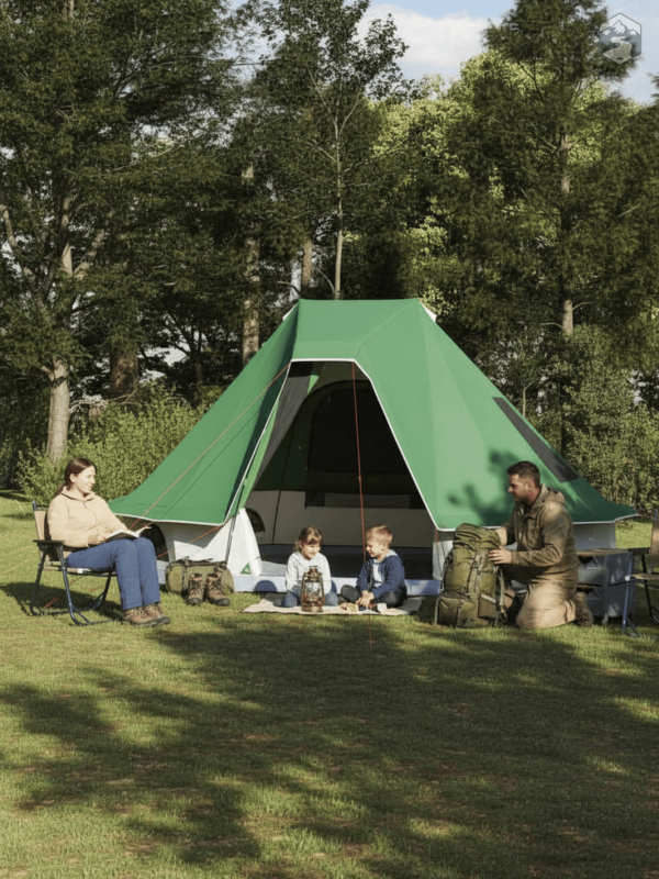 Tente familiale spacieuse au design tipi