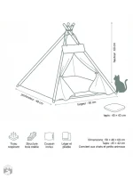 Refuge pour animaux, tente tipi pour chats actifs