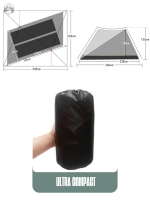 Tente de trekking, design frais et noir
