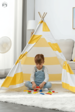 Tipi enfant avec design ludique et chaleureux