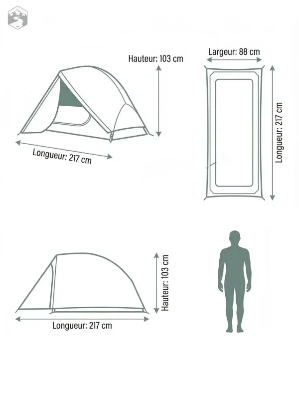 Solution de camping pratique avec toile de bivouac durable